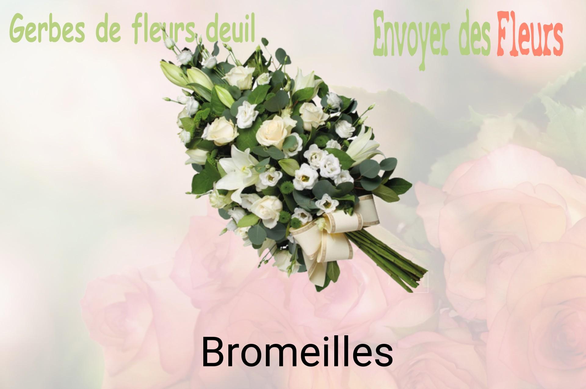 Gerbe de fleurs de deuil livrée à Bromeilles